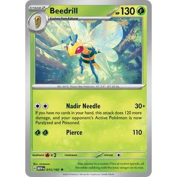 Sběratelská karetní hra Beedrill MEW 015/165 - reverse holo