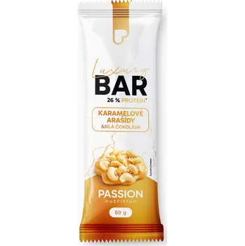 Čokoláda Passion nutrition Passion Luxury bar Karamelové arašídy a bílá čokoláda 60g