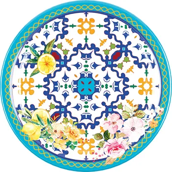 Talíř Guzzini, Dezertní talíř Flowers & Lemon 21,5 cm sytě modrý - Formadore