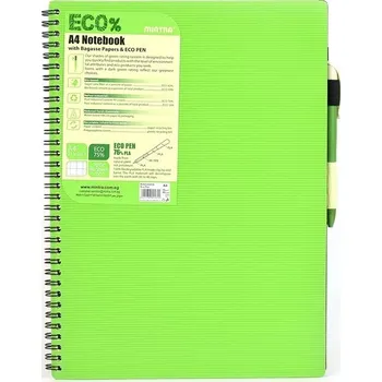 Sešit Kroužkový sešit Eco Pen A4, 80l, zelený