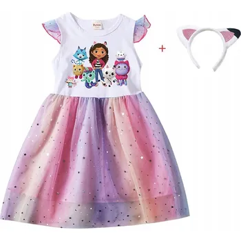 Karnevalový kostým Gábinin Kouzelný Domek šaty čelenka uši 116 122 128 kostým převlek narozeniny