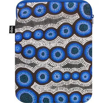 LOQI, Pouzdro na notebook LOQI Artist Kirsten Water Dreaming Nangala Egan z recyklovaného materiálu 24 x 33 cm nebesky modré - Formadore