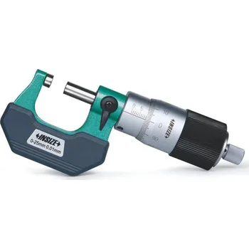 Mechanický mikrometr s rychlým posuvem INSIZE 3208 Rozsah: 0-25 mm, Typ: Se třecím bubínkem