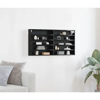 Vinotéka vidaXL Vitrína s policí Černý dub 100 x 8,5 x 50 cm kompozitní dřevo [862296]