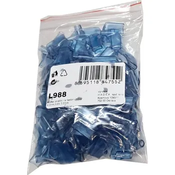 Síťový kabel Krytka izolační na faston úhlový 6,3mm,hrdlo 3,2mm, balení 100ks