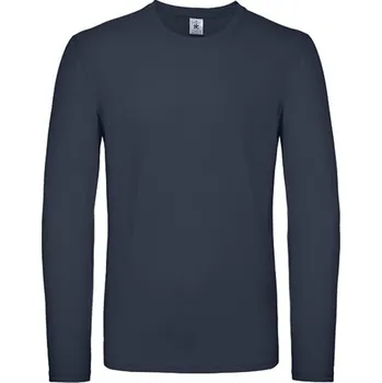 Pánské tričko B&amp;C Pánské tričko s dlouhým rukávem TU05T Navy 4XL