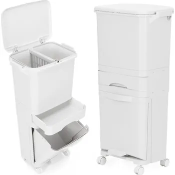 Úložný box Odpadkový koš na třídění SPRINGOS HA1110 bílý