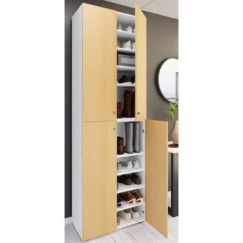 Botník Vcm Botník Lona 2XL 10dílná otočná dvířka, bílá