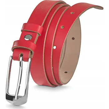 Opasek KOŽENÝ OPASEK dámský Betlewski červený ke kalhotám v krabičce