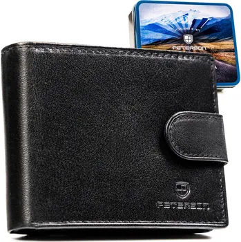 Peněženka Peterson PTN N992L-BUF-0901 BLACK pánská kožená peněženka černá