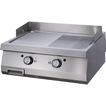 Kuchyňský gril Maxima Grilovací deska Premium 1/2 s drážkami Chrome - elektrická - dvojitá jednotka - hloubka 90 cm | 09398587