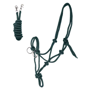 Vybavení pro koně Waldhausen provazová ohlávka s otěžemi Barva: jedle zelená, Velikost: VB