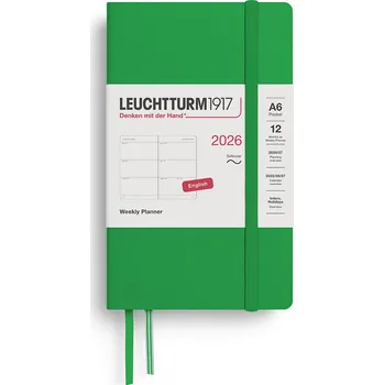 Diář Leuchtturm 1917, Týdenní plánovač v měkké vazbě Leuchtturm 1917 2026 EN A6, světle zelený - Formadore