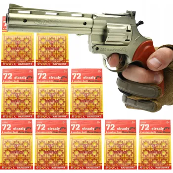 Dětská zbraň PISTOLET HUKOWY Hračka: Pistole na SLEPÉ NÁBOJE + kapslíky DÁREK 10x 720 ks