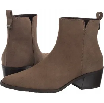 Dámská zimní obuv Šedo-béžové dámské kotníkové boty Ryłko 4VVL7, podpatek blokový 4,5 cm, kůže velur, velikost 38