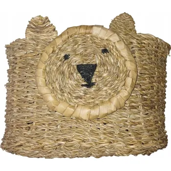 Úložný box Proutěný košík medvídek dekorativní úložný box na hračky 20 cm eko