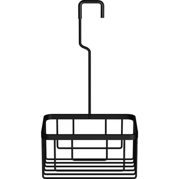 Sprchový držák Decor Walther, Polička do sprchy Basic s hranatým háčkem černá matná - Formadore