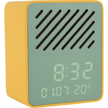 Budík Karlsson, Budík s Bluetooth reproduktorem Funky Vibes, žluto-zelený - Formadore