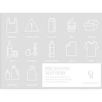 Odpadkový koš ReCollector, Nálepky ReCollector Recycling Matters, bílé - Formadore