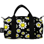 LOQI, Taška LOQI Weekender Artist Smiley Flowers S, černá, z recyklovaného materiálu - Formadore