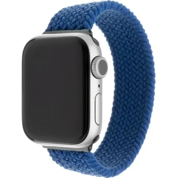 Elastický nylonový řemínek FIXED Nylon Strap pro Apple Watch 42/44mm, velikost L, modrý