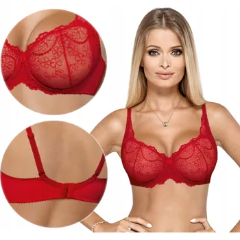 Podprsenka Paripari podprsenka s měkkými košíčky červená velikost 90D