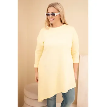 Dámské šaty Dámské šaty Plus Size z viskózy s volným střihem a dlouhým rukávem žlutá UNI