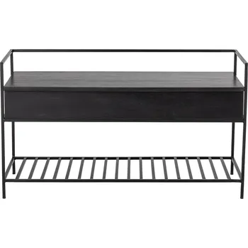 Zahradní lavice Bloomingville, Lavička Abelone z mangového dřeva s úložným prostorem 102 cm černá - Formadore