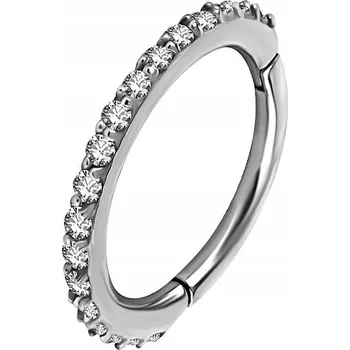 Náušnice Clicker s krystalky 1,0/8 stříbrný