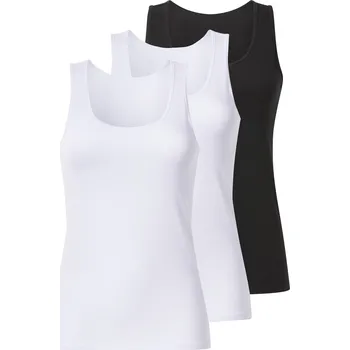 esmara® Dámské tílko, 3 kusy (černá/bílá, S(36/38))