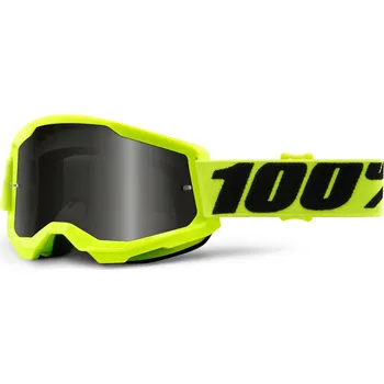 Motocyklové brýle 100% brýle STRATA 2 sand žluté, kouřové plexi