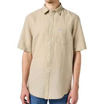 Pánská košile Pánská košile Wrangler Ss 1 Pkt Shirt Plaza Taupe 112352189 Velikost M