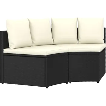 Zahradní pohovka zahrada-XL 2dílná zahradní sedací souprava s poduškami polyratan černá 310464