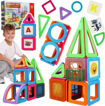 ostatní stavebnice STAVEBNICE Konstrukční PANELY Magnetická skládačka pro děti 48 dílků