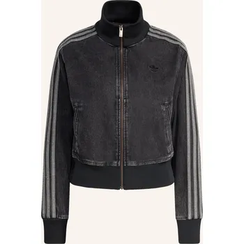 Dámské oblečení Adidas Originals Dámská Džínová Bunda Firebird, černá / šedá, 42