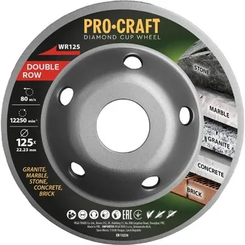Brusný kotouč Kotouč brusný diamantový 125mm PROCRAFT WR125 Double Row
