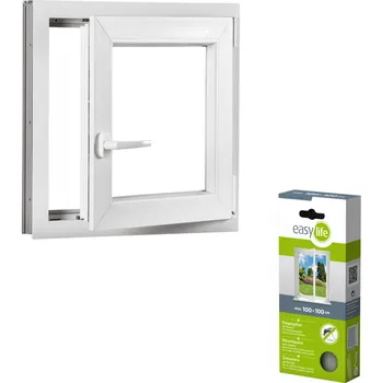 Okno Sada plastové okno 70x70, pravé, otevíravé i sklopné, bíle + síť proti hmyzu