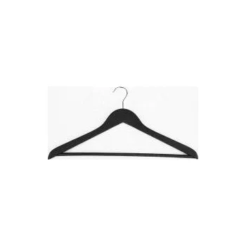 Ramínko Dřevěná ramínka/dřevěné ramínko na šaty BT, pogumované, černé, šířka 44,5cm,s příčkou, bez zářezů, 1ks