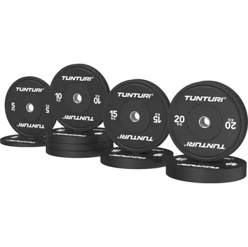 Set Olympijských Bumper kotoučů TUNTURI Platinum Černý - 120 kg