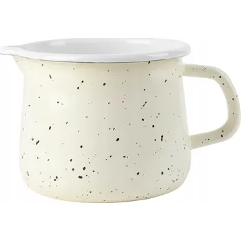 Smetanový smaltovaný hrnek/džbán s výlevkou 1,7L - indukce, plyn