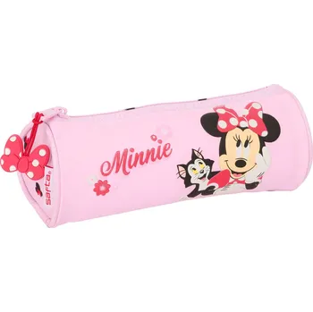 Penál Kulatý penál na zip Minnie Mouse Naive Růžová (20 x 7 x 7 cm)