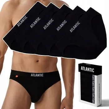 Slipy Pánské slipy 5 PÁRŮ Sportovní Bavlněné Slipy ATLANTIC 5BMP-094 - XXL