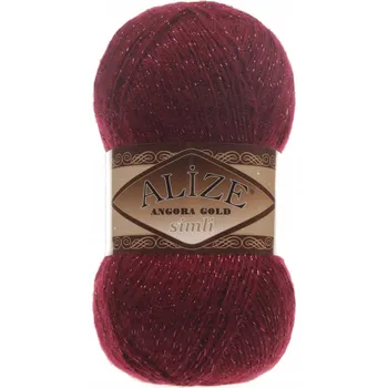 Příze Angora Gold SIMLI 57 bordó - Alize metalická