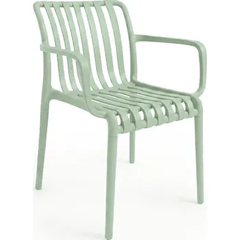 Jídelní židle Plastová židle TREGO s područkami, zelená