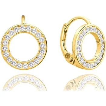 Módní doplněk Stříbrné pozlacené naušnice se zirkony JMAS0182GE00