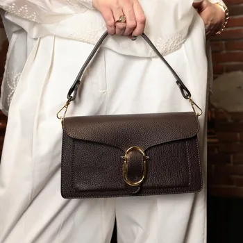 Kabelka Moranti kabelka kufřík z pravé kůže, transparentní