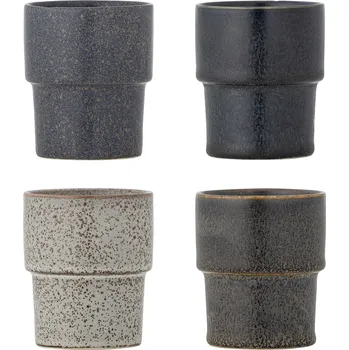 Bloomingville, Hrnek Ewan, černý, 150 ml, 4 ks - Formadore