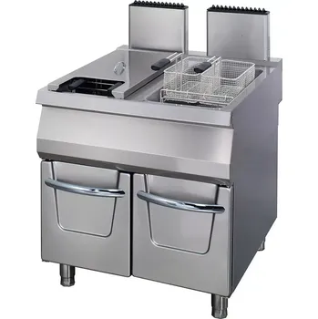 Kuchyňský gril Maxima Fritéza Premium - 2 x 22 l - plynová - dvojitá - s vypouštěcím kohoutem - hloubka 90 cm | 09398606