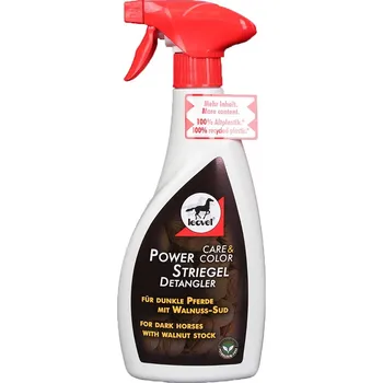 Kosmetika pro koně Leovet Power – lesk tmavá srst 550 ml s vlašským ořechem, UV ochranou a pigmenty pro tmavé srsti