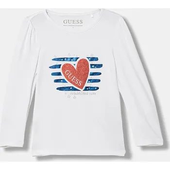 Dívčí tričko Dětské tričko s dlouhým rukávem Guess K6RI14.K6YW4.PPY2 bílá 00X, vel. 113-118